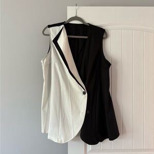 Two-Tone Black and White Women's Vest